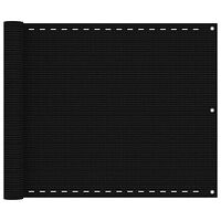 vidaXL Balkongskärm svart 75x400 cm HDPE
