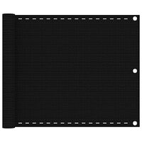 vidaXL Balkongskärm svart 75x500 cm HDPE