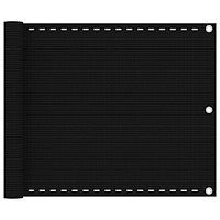 vidaXL Balkongskärm svart 75x600 cm HDPE