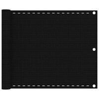 vidaXL Balkongskärm svart 75x600 cm HDPE