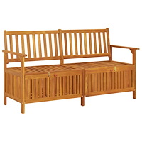 vidaXL Förvaringsbänk 148 cm massivt akaciaträ