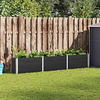 vidaXL Odlingslåda upphöjd 300x50x54 cm WPC grå