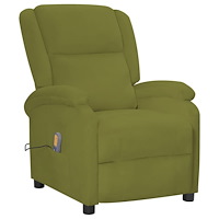 vidaXL Massagefåtölj ljusgrön sammet