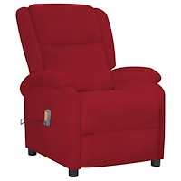 vidaXL Massagefåtölj vinröd sammet