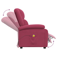 vidaXL Massagefåtölj vinröd sammet