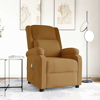 vidaXL Massagefåtölj brun sammet