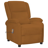 vidaXL Massagefåtölj brun sammet