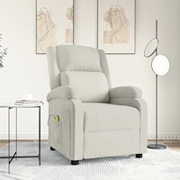 vidaXL Massagefåtölj gräddvit sammet