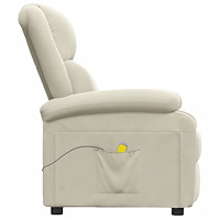 vidaXL Massagefåtölj gräddvit sammet