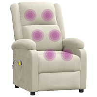 vidaXL Massagefåtölj gräddvit sammet