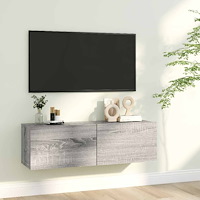vidaXL Tv-bänk för vägg grå sonoma 100x30x30 cm konstruerat trä