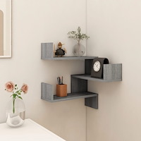 vidaXL Vägghörnhylla grå sonoma 40x40x50 cm konstruerat trä