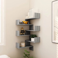 vidaXL Vägghörnhylla 2 st grå sonoma 40x40x50 cm konstruerat trä