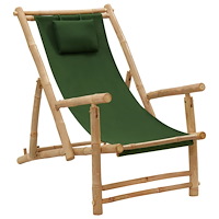 vidaXL Solstol bambu och kanvas grön