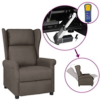 vidaXL Elektrisk reclinerfåtölj brun tyg