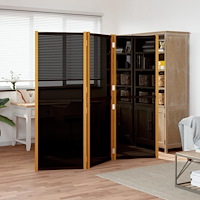vidaXL Rumsavdelare 3 paneler svart 210x180 cm