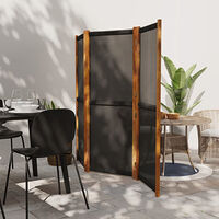 vidaXL Rumsavdelare 3 paneler svart 210x180 cm