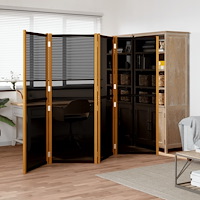 vidaXL Rumsavdelare 4 paneler svart 280x180 cm