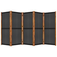 vidaXL Rumsavdelare 5 paneler svart 350x180 cm