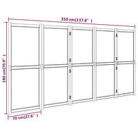 vidaXL Rumsavdelare 5 paneler svart 350x180 cm