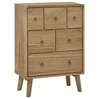 vidaXL Byrå 56x30x80 cm massiv teak