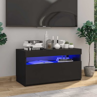 vidaXL Tv-bänk med LED-belysning svart 75x35x40 cm