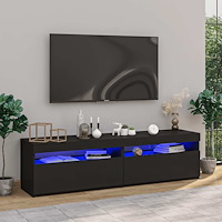 vidaXL Tv-bänkar med LED-belysning 2 st svart 75x35x40 cm