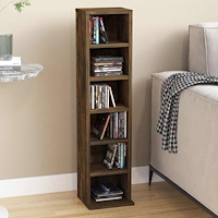 vidaXL CD-hylla rökfärgad ek 21x20x88 cm konstruerat trä