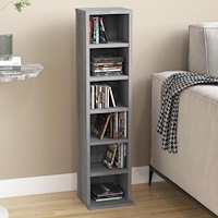 vidaXL CD-hylla grå sonoma 21x20x88 cm konstruerat trä