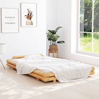 vidaXL Sängram svart bambu 120x200 cm