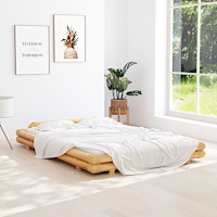 vidaXL Sängram utan madrass bambu 140x200 cm