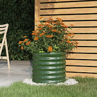 vidaXL Planteringskruka galvaniserat stål 40x40x36 cm grön