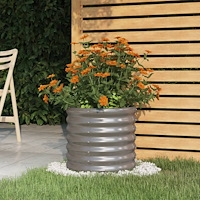 vidaXL Planteringskruka galvaniserat stål 40x40x36 cm grå