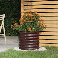 vidaXL Planteringskruka galvaniserat stål 40x40x36 cm brun