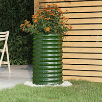 vidaXL Odlingslåda galvaniserat stål 40x40x68 cm grön