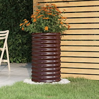 vidaXL Odlingslåda galvaniserat stål 40x40x68 cm brun