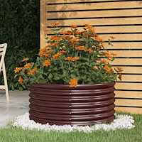 vidaXL Odlingslåda galvaniserat stål 80x80x36 cm brun