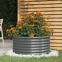 vidaXL Odlingslåda galvaniserat stål 80x80x36 cm antracit