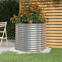 vidaXL Odlingslåda galvaniserat stål 80x80x68 cm silver
