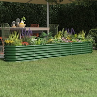 vidaXL Odlingslåda galvaniserat stål 260x40x36 cm grön