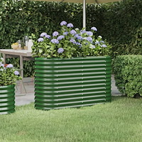 vidaXL Odlingslåda galvaniserat stål 114x40x68 cm grön