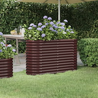 vidaXL Odlingslåda galvaniserat stål 114x40x68 cm brun