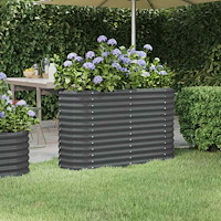 vidaXL Odlingslåda galvaniserat stål 114x40x68 cm antracit