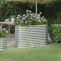vidaXL Odlingslåda galvaniserat stål 114x40x68 cm silver