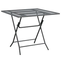 vidaXL Trädgårdsbord 80x80x72 cm sträckmetall antracit