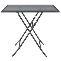 vidaXL Trädgårdsbord 80x80x72 cm sträckmetall antracit