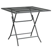 vidaXL Trädgårdsbord 80x80x72 cm sträckmetall antracit
