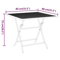 vidaXL Trädgårdsbord 80x80x72 cm sträckmetall antracit