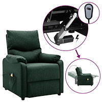 vidaXL Massagefåtölj mörkgrön tyg