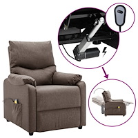 vidaXL Elektrisk massagefåtölj taupe tyg